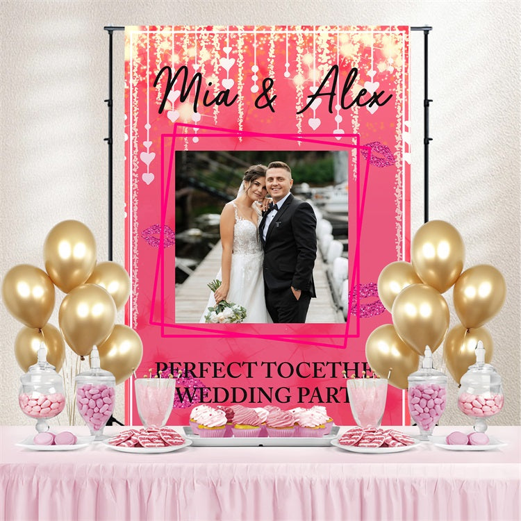 Wedding Backdrops Pink Glitter Customized Backdrop BRP3-225