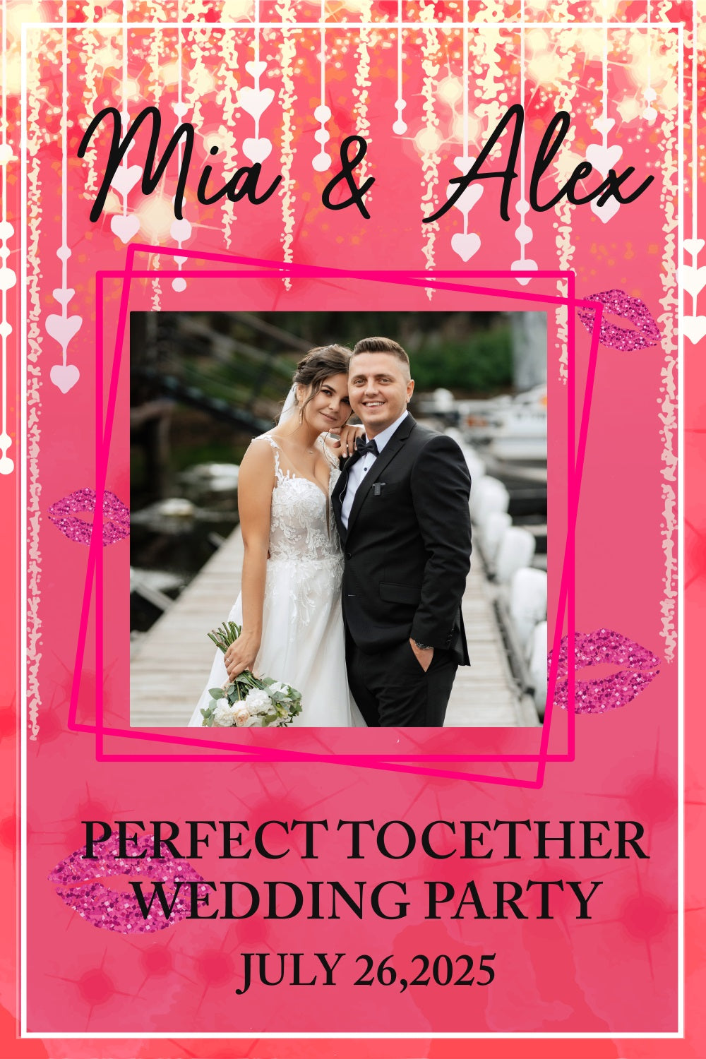 Wedding Backdrops Pink Glitter Customized Backdrop BRP3-225