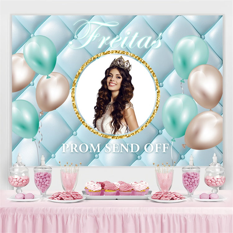 Prom Backdrop Blue Quilted Balloon Customized Party Graduation Backdrop BRP3-229