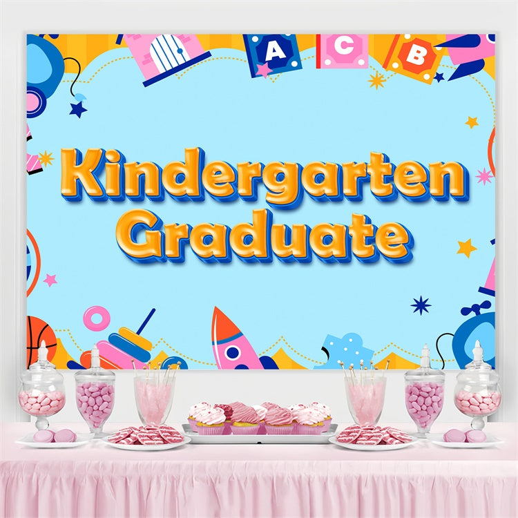 Preschool Graduation Backdrop Preschool Kindergarten Graduation Party Backdrop BRP3-23