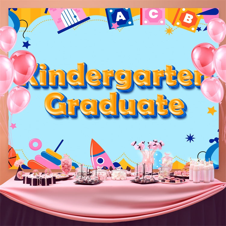 Preschool Graduation Backdrop Preschool Kindergarten Graduation Party Backdrop BRP3-23
