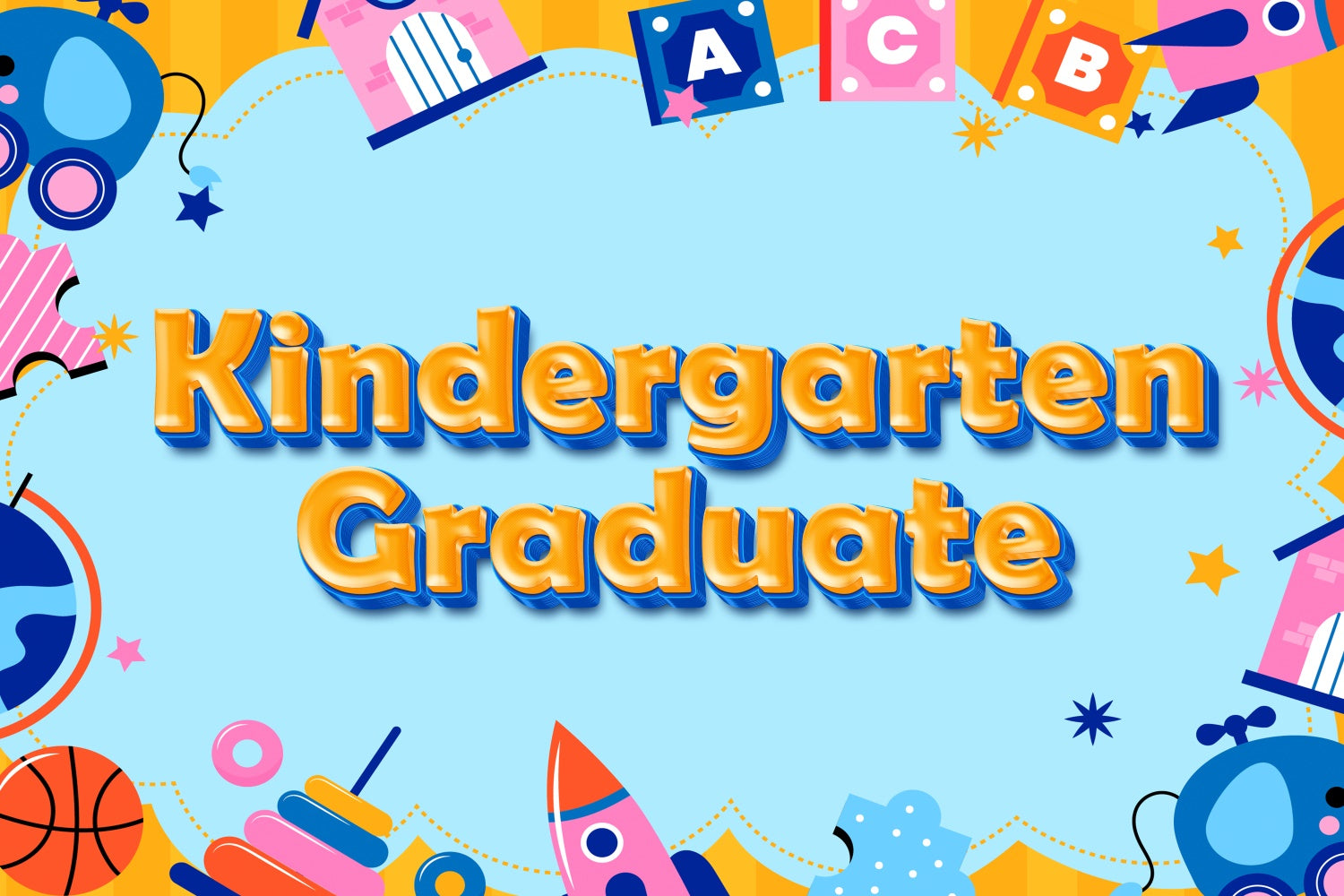 Preschool Graduation Backdrop Preschool Kindergarten Graduation Party Backdrop BRP3-23