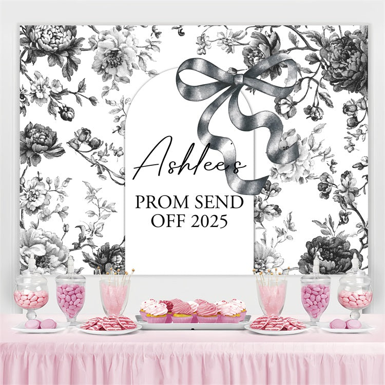 Prom Backdrop Ideas Floral Sketch Personalised Party Graduation Backdrop BRP3-230