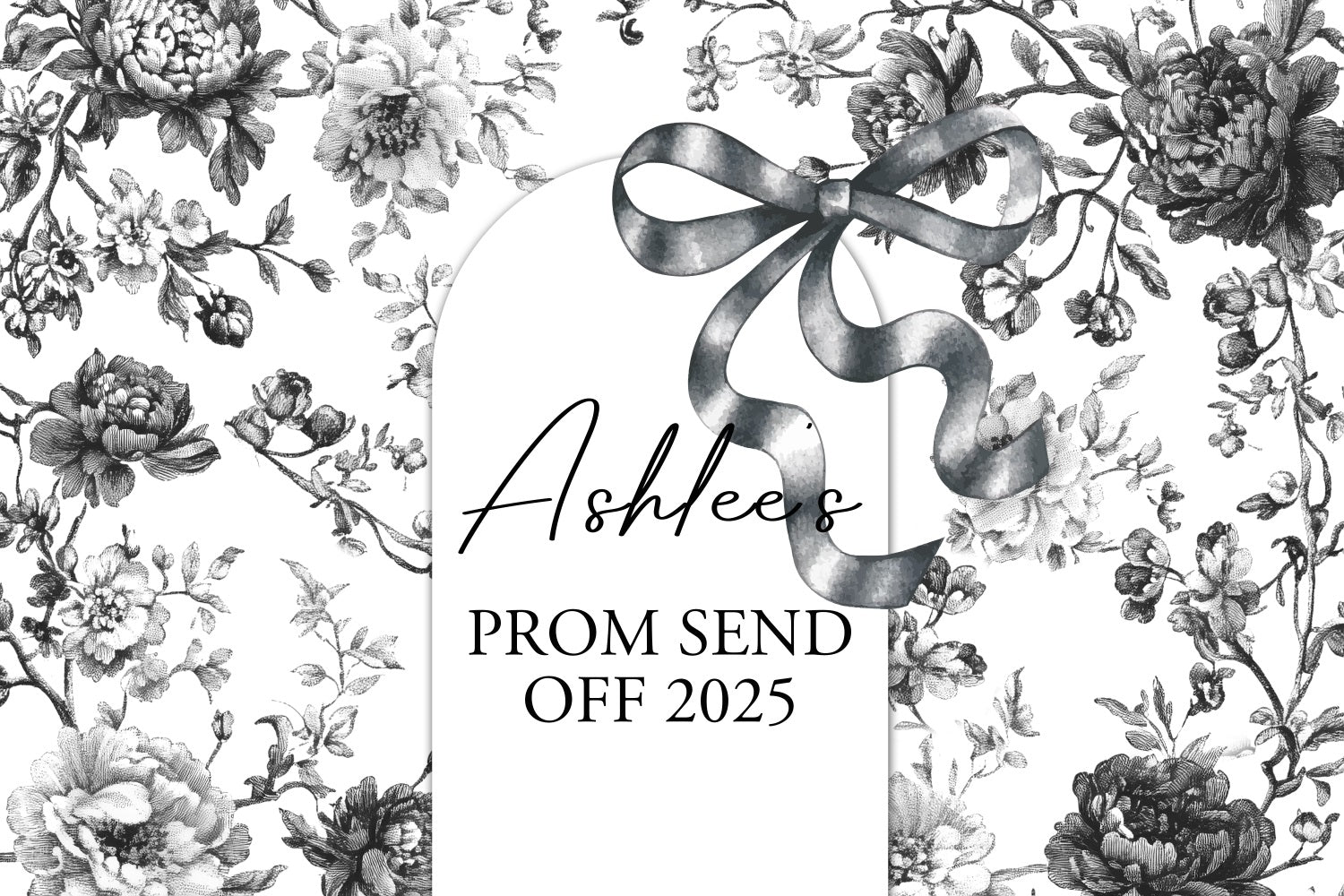 Prom Backdrop Ideas Floral Sketch Personalised Party Graduation Backdrop BRP3-230