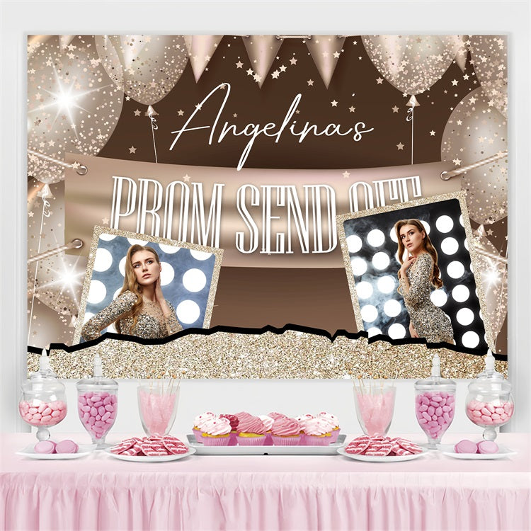 Prom 2025 Backdrop Glitter Balloon Personalized Party Graduation Backdrop BRP3-236