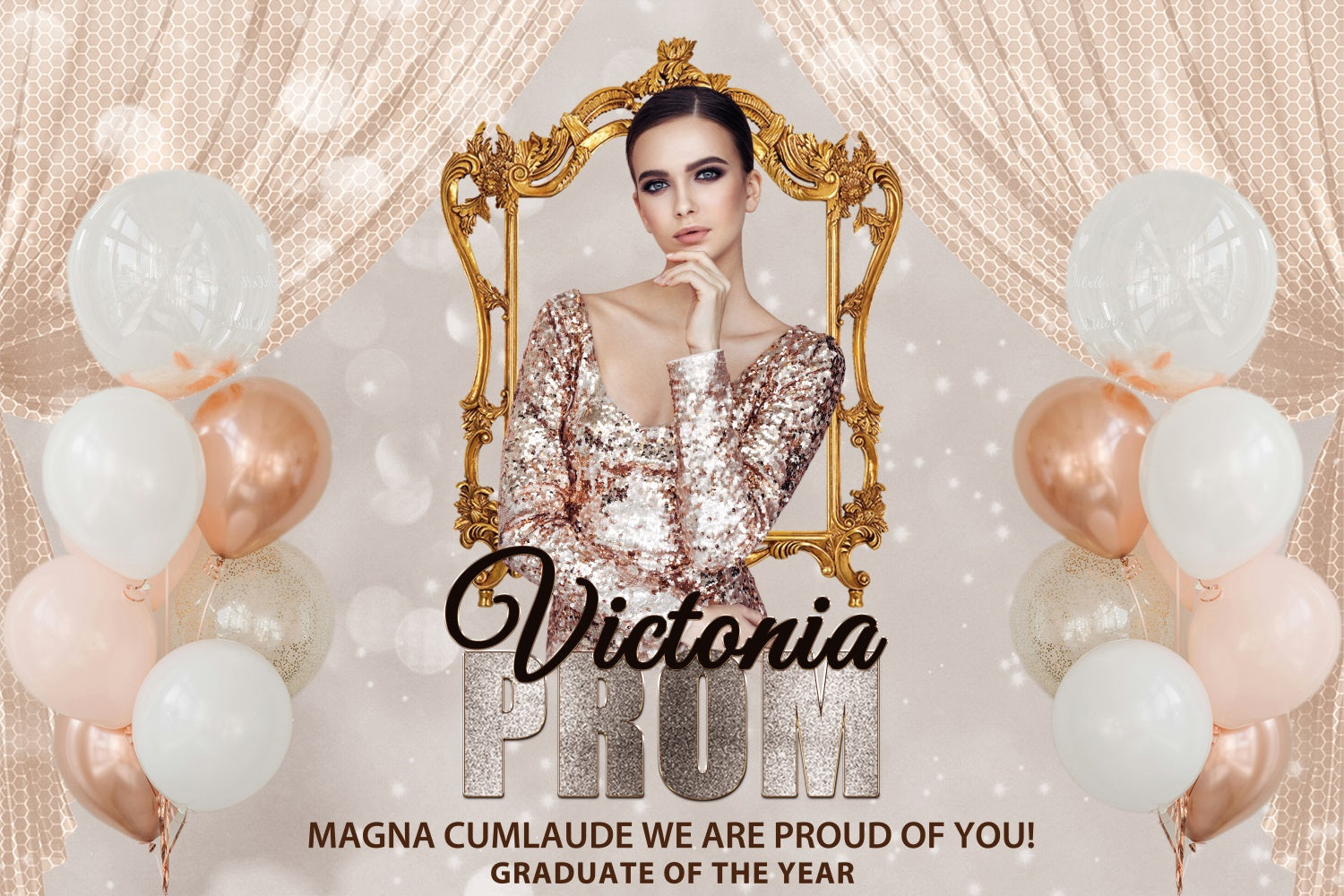 Prom Backdrops Balloon Frame Customized Party Graduation Backdrop BRP3-237