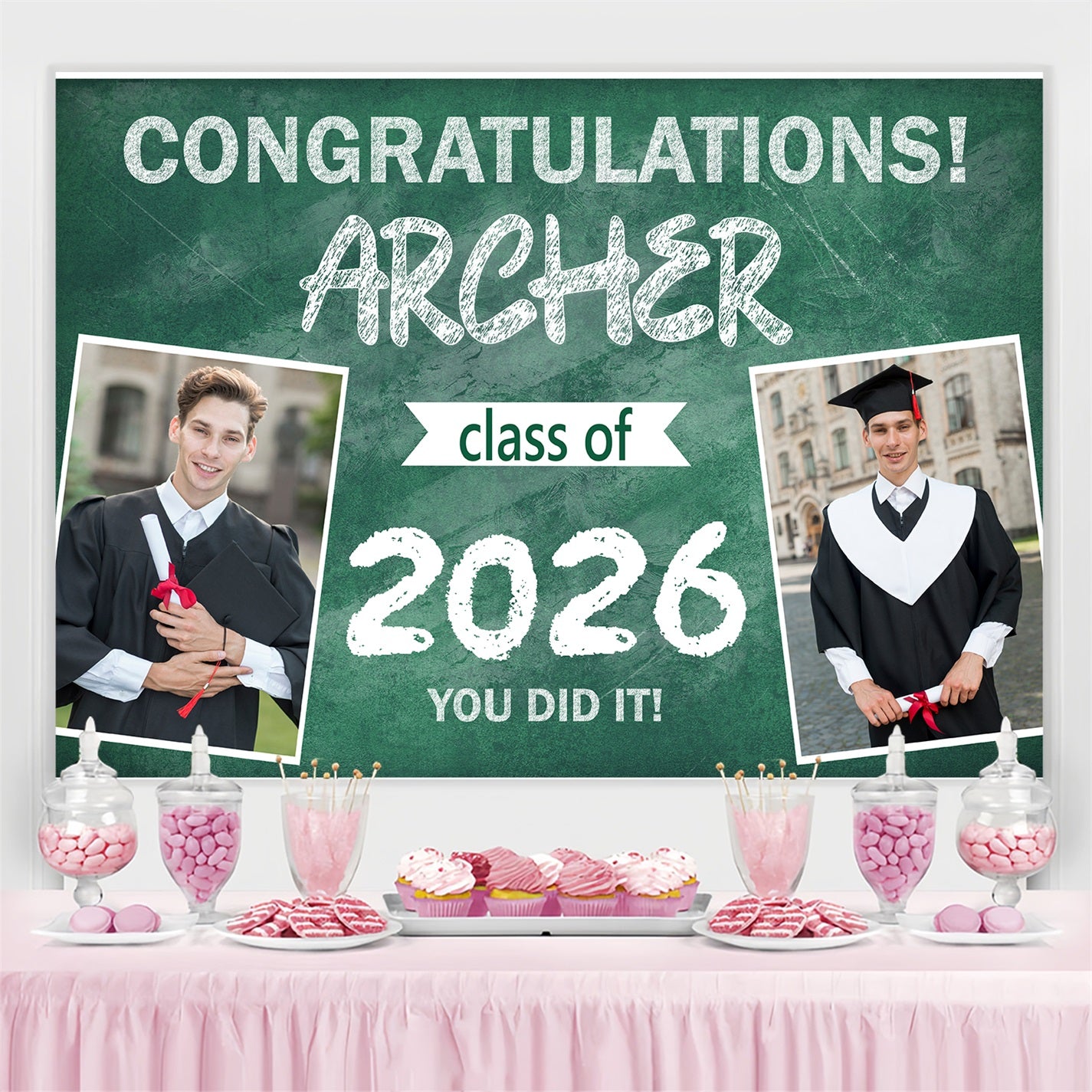 Graduation Backdrop Ideas Green Chalkboard Customized Party Graduation Backdrop BRP3-241