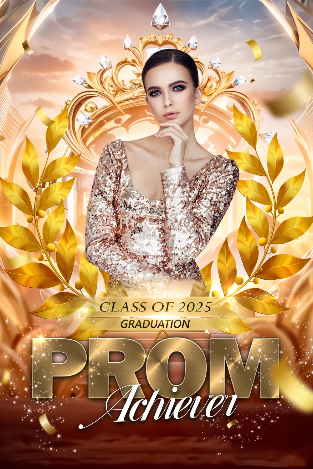 Personalized Graduation Backdrop Luxurious Prom Graduation Party Backdrop BRP3-26