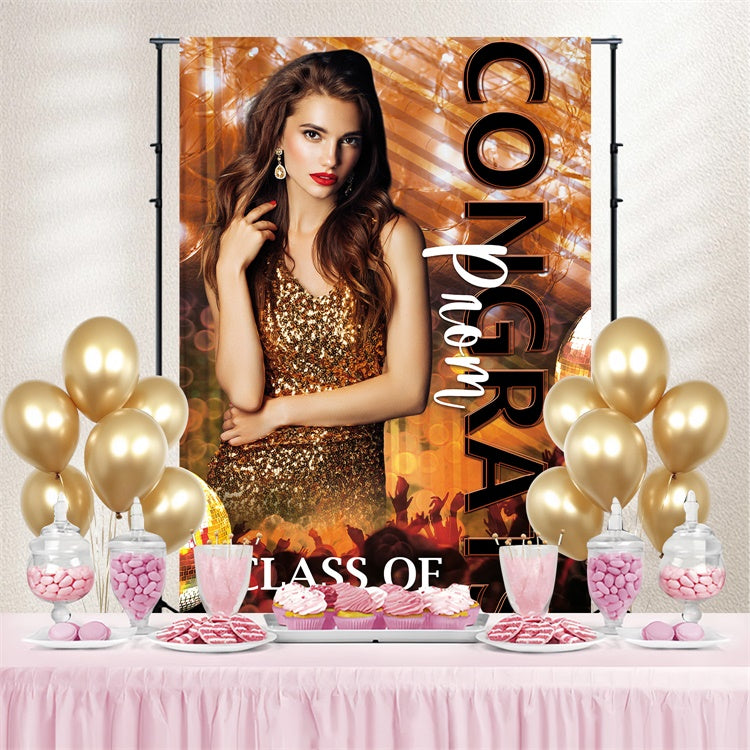 Customized Graduation Backdrop Sparkling Prom Graduation Party Backdrop BRP3-28