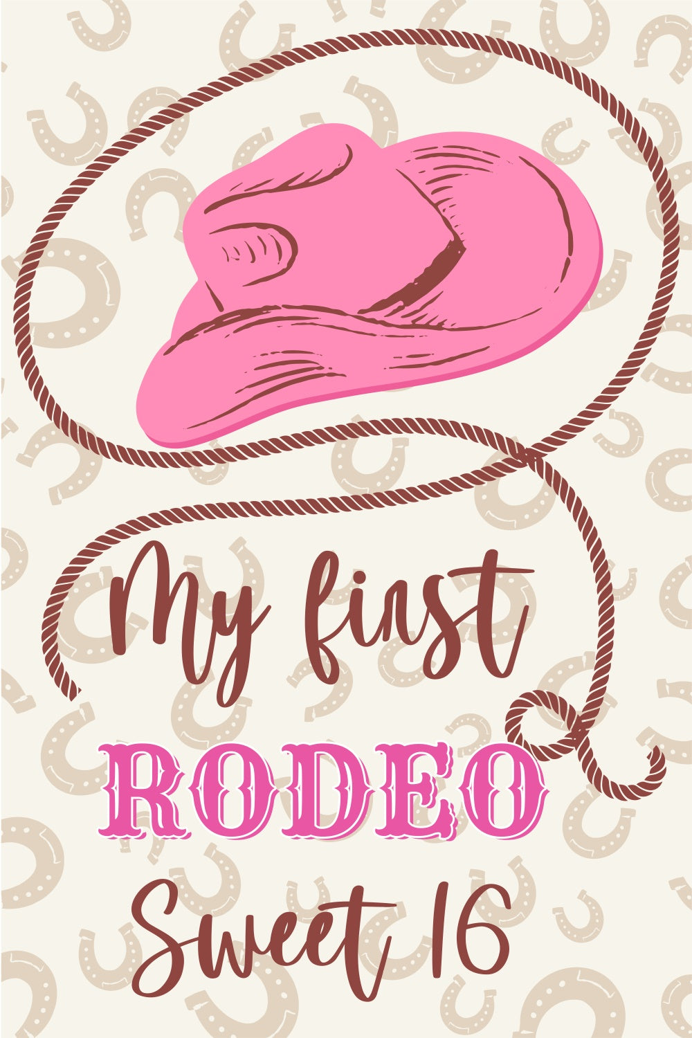 Custom Made Birthday Backdrops Sweet 16 Rodeo Cowgirl Backdrop BRP3-39