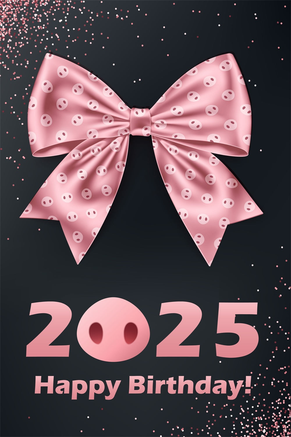 Personalized Backdrop For Birthday Elegant Pink Bow Backdrop BRP3-58
