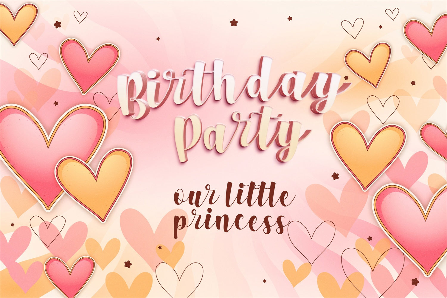 Personalized Backdrop For Birthday Romantic Hearts Blush Backdrop BRP3-62