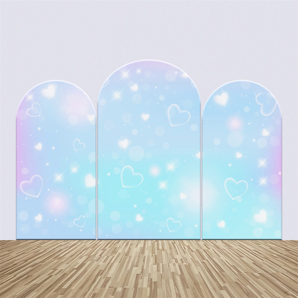 Birthday Backdrop Custom Twinkling Blue Heart Arch Backdrop Kit BRP3-65