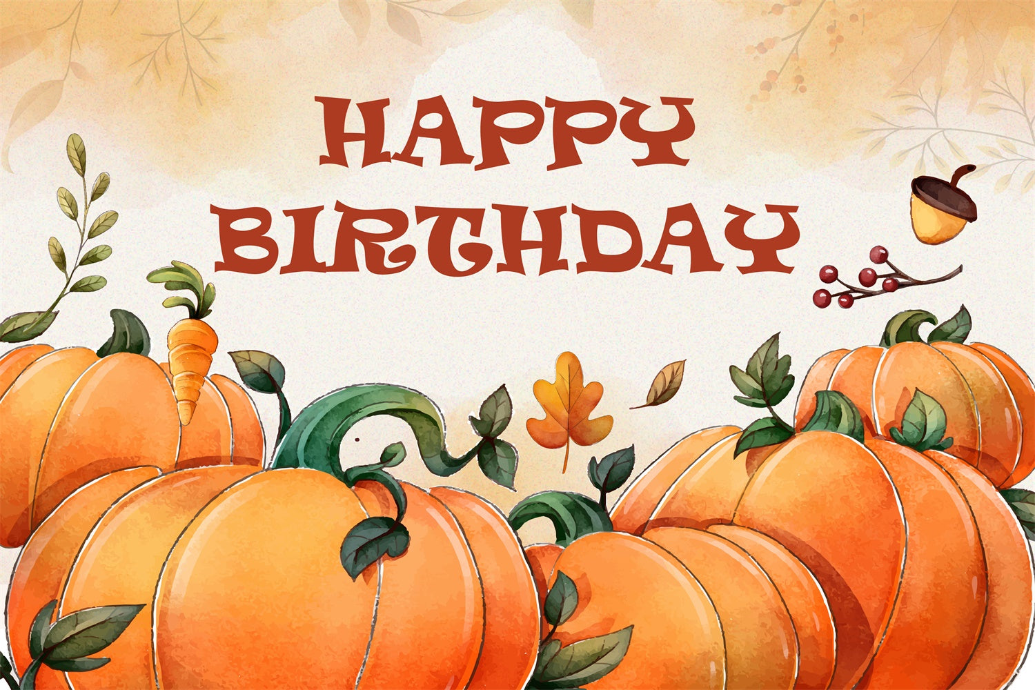 Birthday Backdrop Personalized Rustic Pumpkin Harvest Backdrop BRP3-87