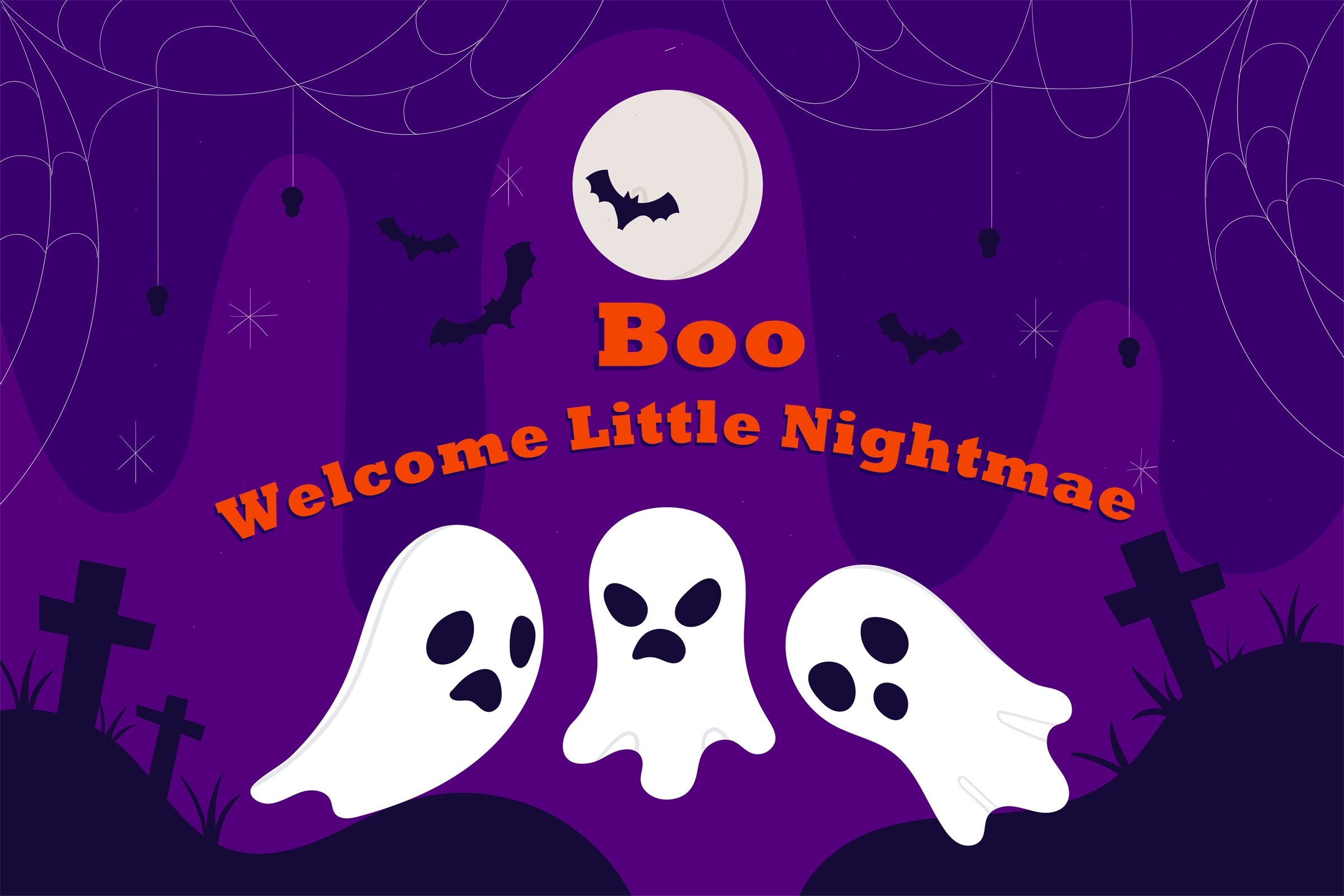 Personalized Backdrop For Birthday Graveyard Ghost Party Backdrop BRP3-91