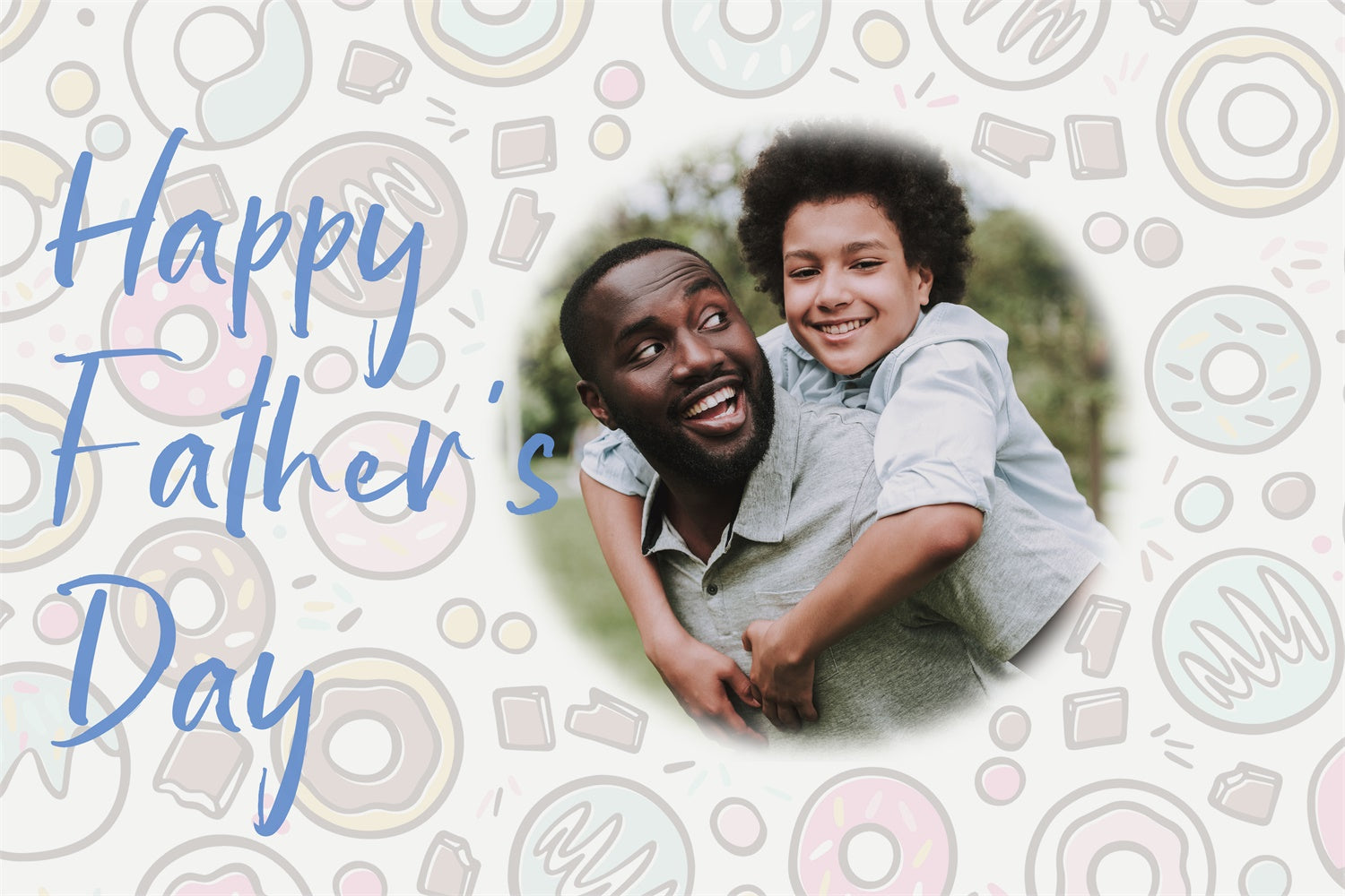 Father's Day Backdrop Doodle Donuts Happy Personalized Backdrop BRP4-103