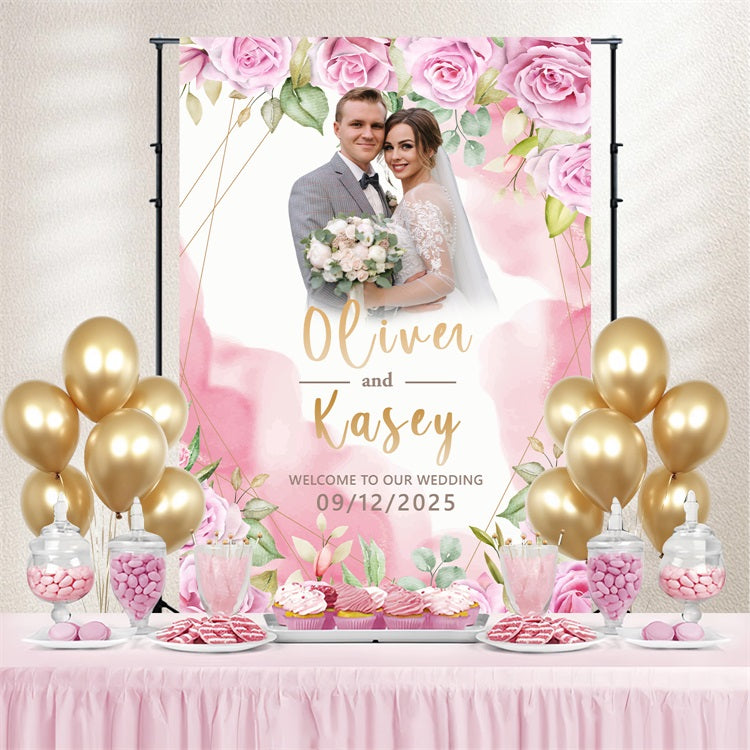 Backdrops For Wedding Blush Pink Rose Customized Backdrop BRP4-129