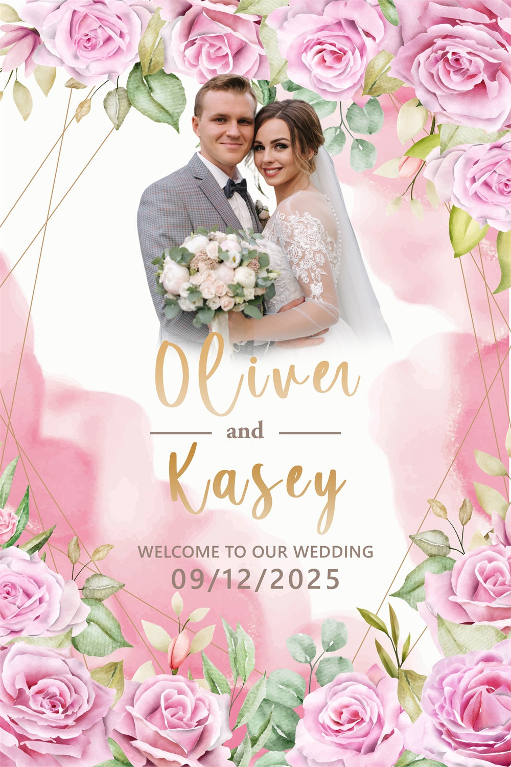 Backdrops For Wedding Blush Pink Rose Customized Backdrop BRP4-129