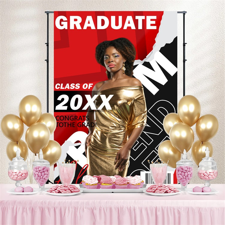 Prom 2025 Backdrop Glamorous Magazine Graduation Party Backdrop BRP4-155