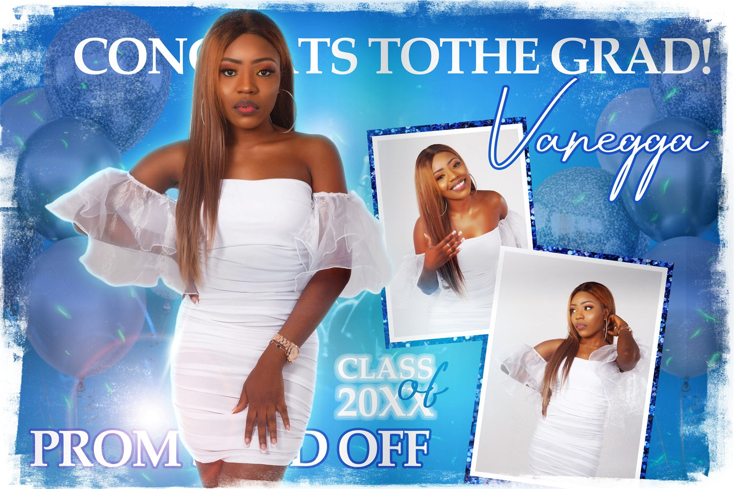 Prom Photo Backdrop Shiny Balloons Graduation Party Backdrop BRP4-156