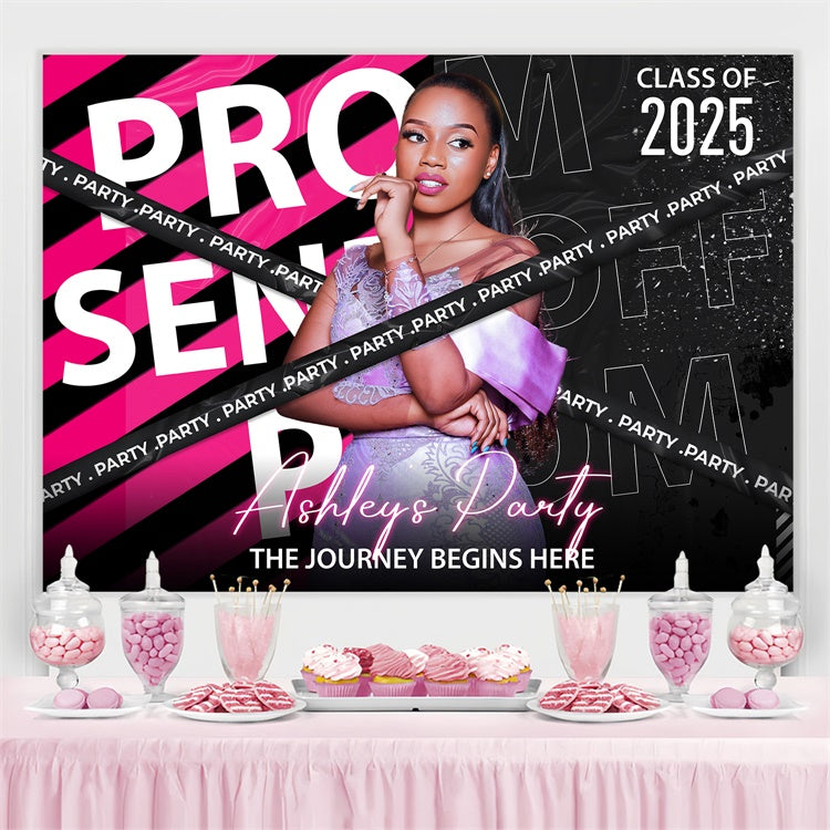 Prom Photo Backdrop Confident Pink Graduation Party Backdrop BRP4-170