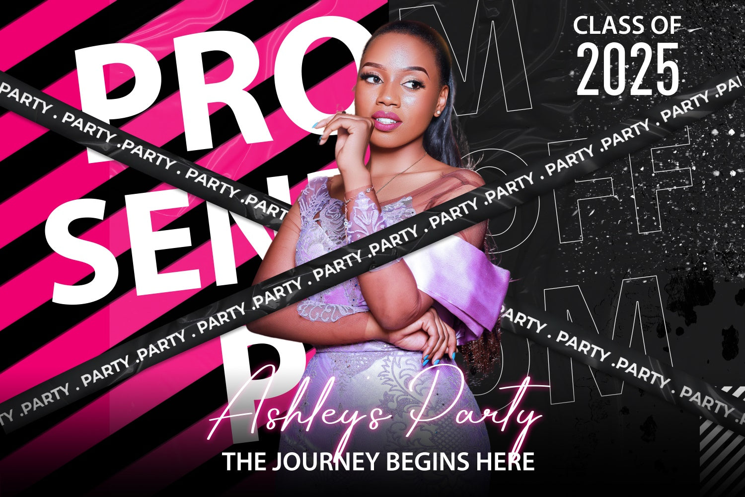 Prom Photo Backdrop Confident Pink Graduation Party Backdrop BRP4-170