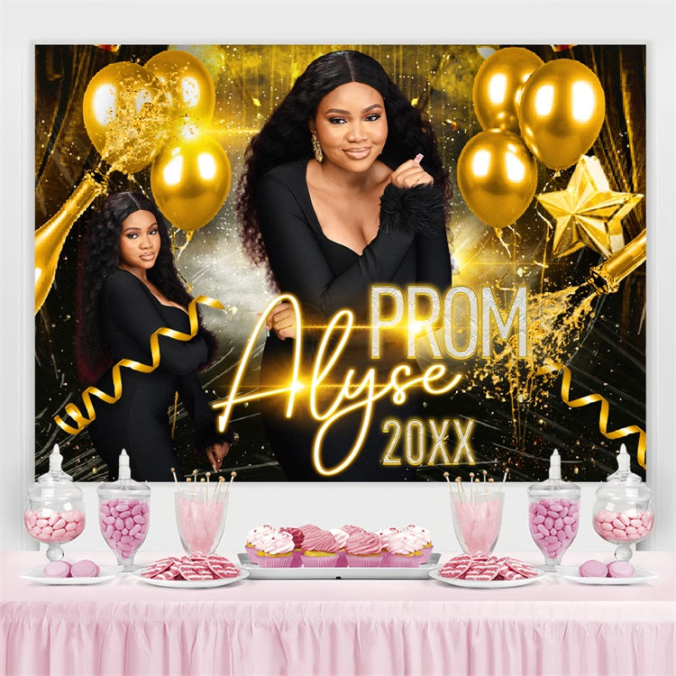 Prom Backdrop Glam Balloon Champagne Graduation Party Backdrop BRP4-173