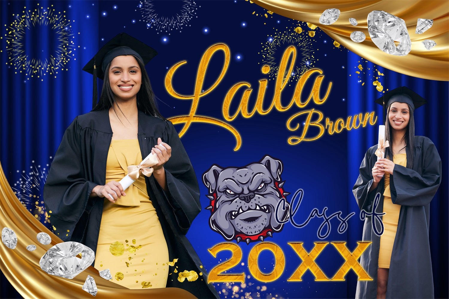 Graduation Picture Backdrop Glamorous Navy Custom Graduation Party Backdrop BRP4-175