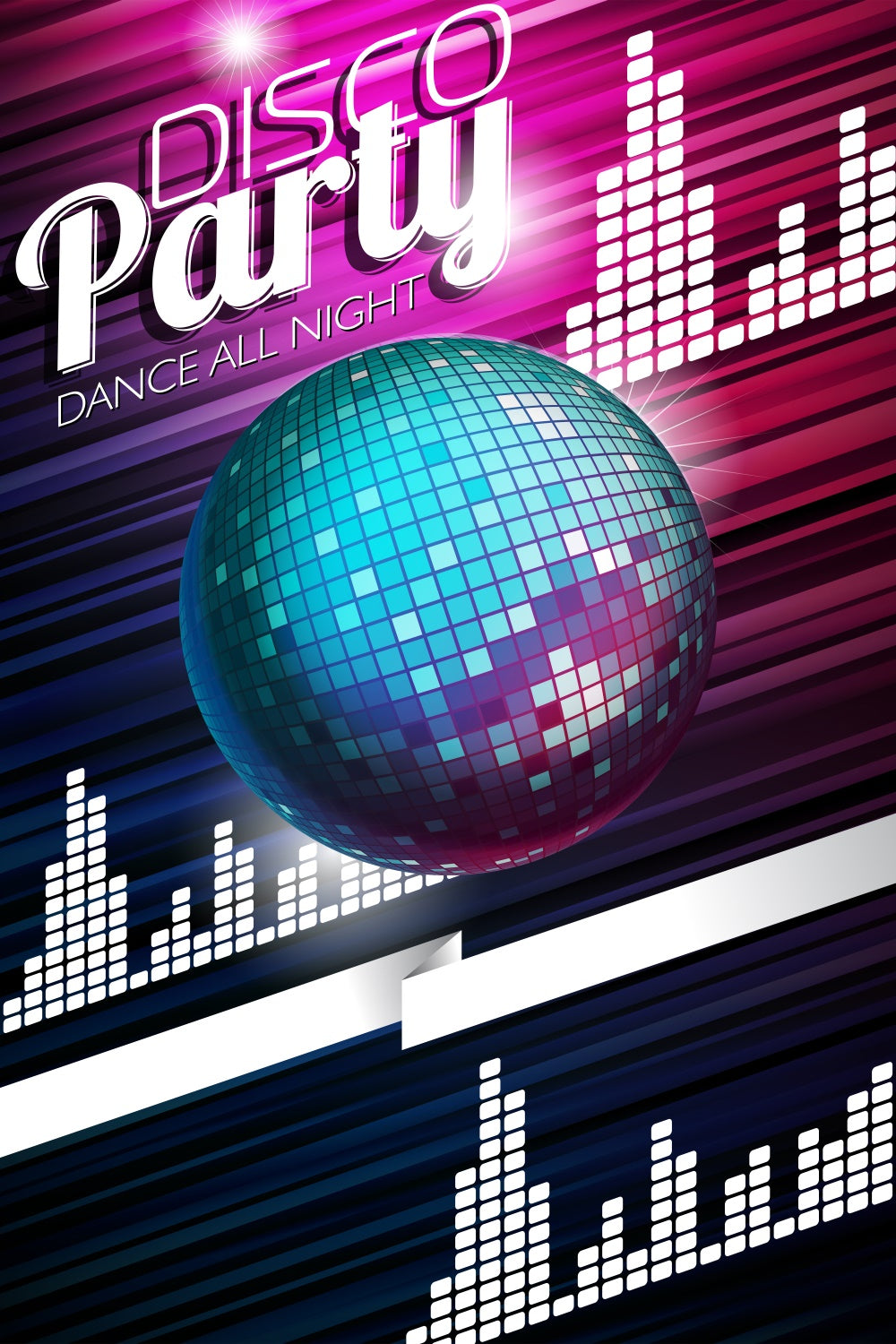 Dance Backdrop Ideas Electric Disco Mirror Ball Custom Backdrop BRP4-214