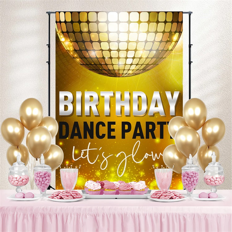 Backdrop Dance Golden Mirror Birthday Shiny Custom Backdrop BRP4-218