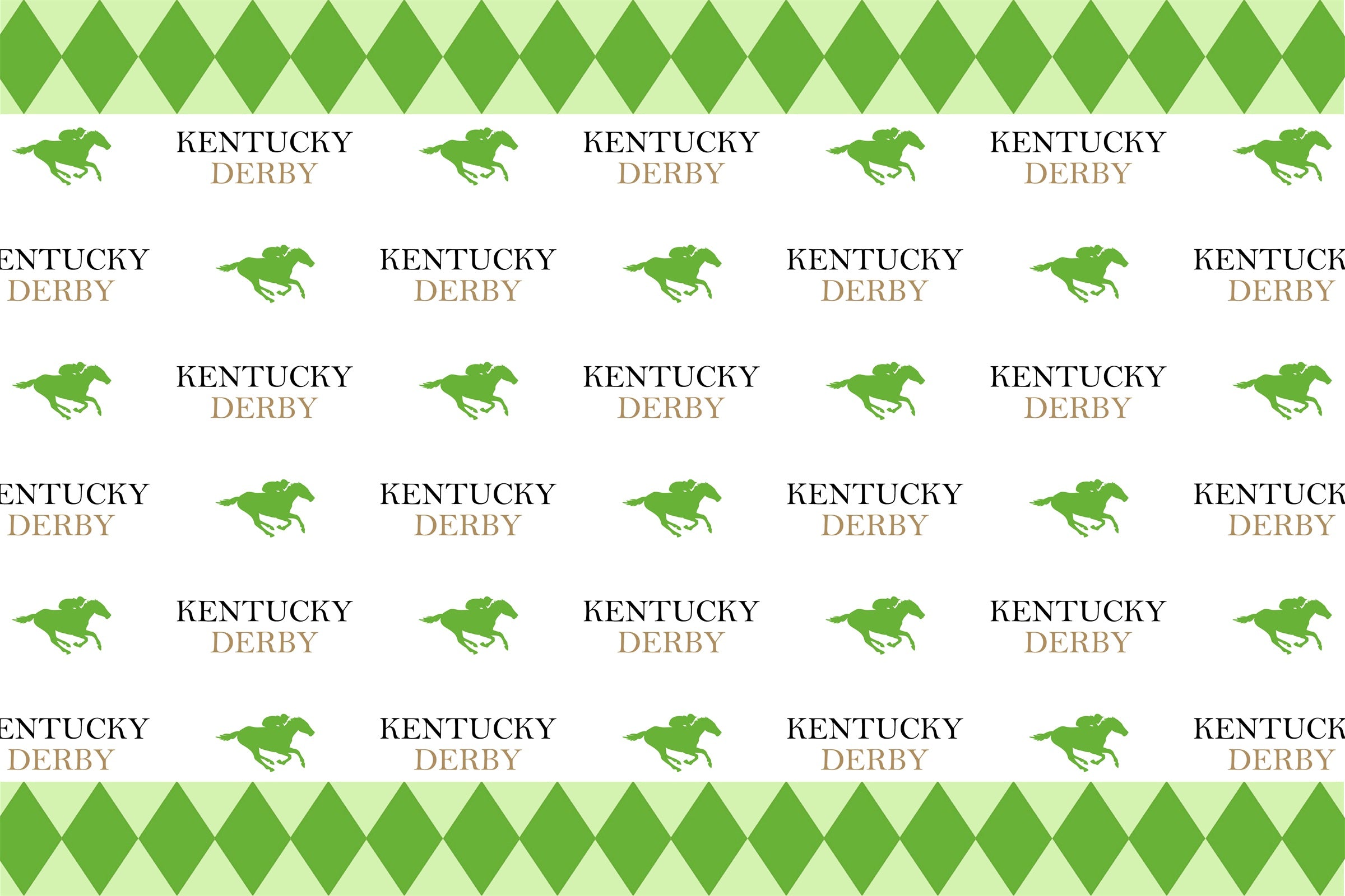 Kentucky Derby Photo Backdrops Green Argyle Horse Repeat Customized Backdrop BRP4-42