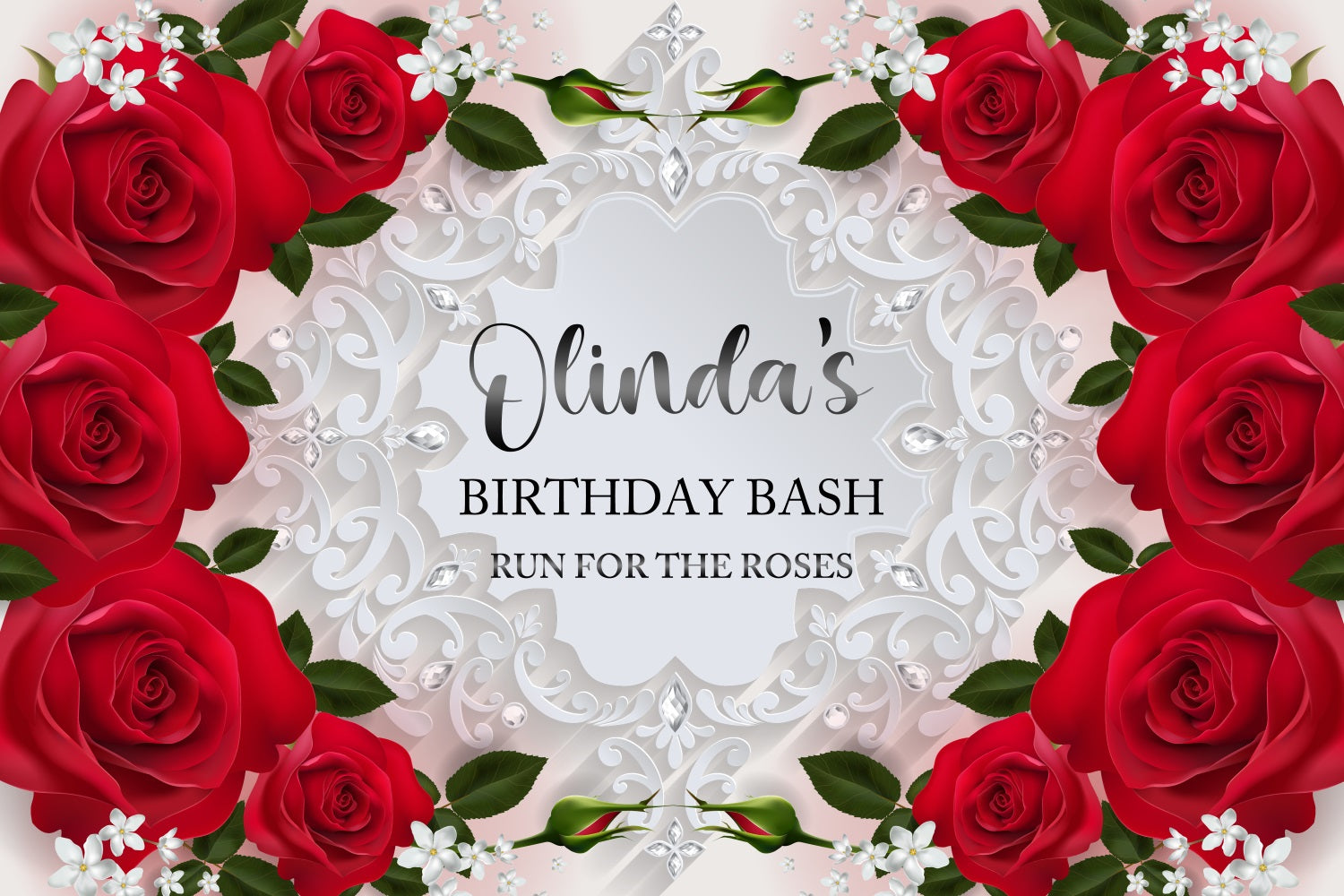 Kentucky Derby Photo Backdrops Rose Birthday Custom Backdrop BRP4-51