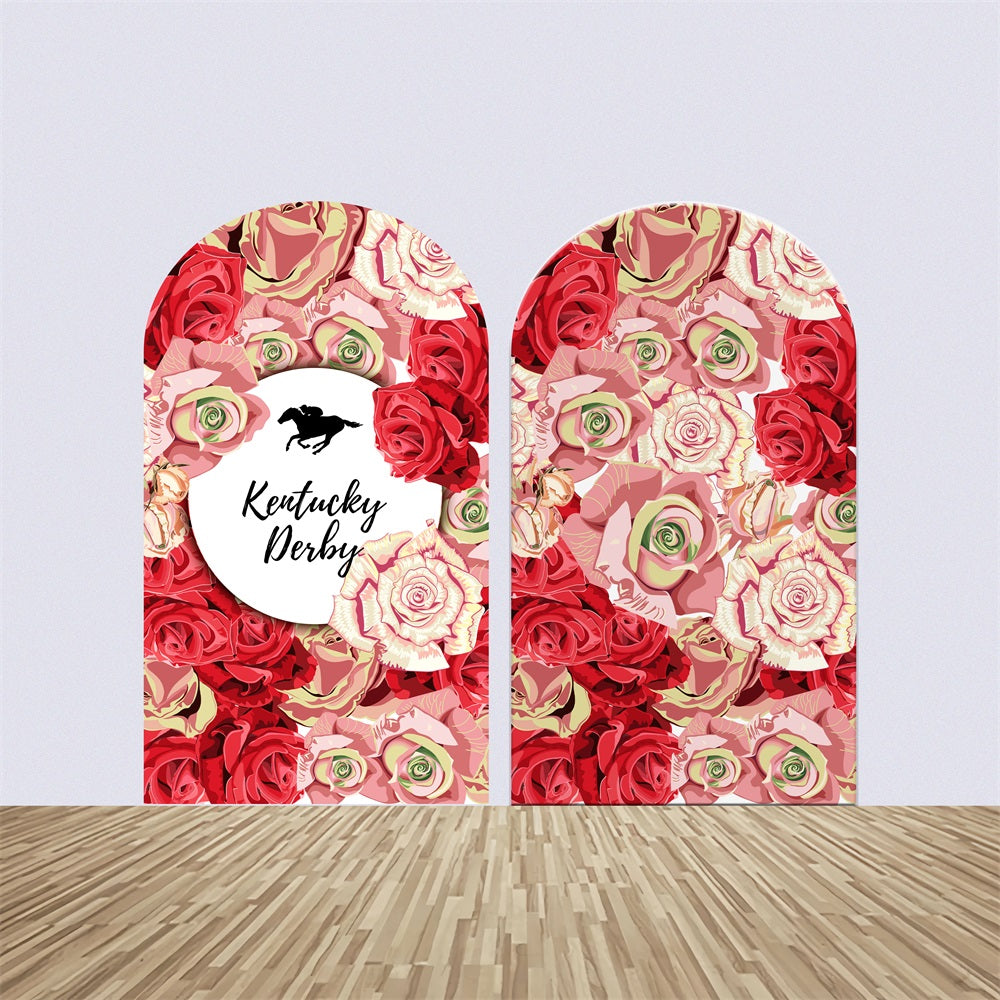Kentucky Derby Photo Booth Backdrop Rose Garden Horse Customized Backdrop BRP4-62