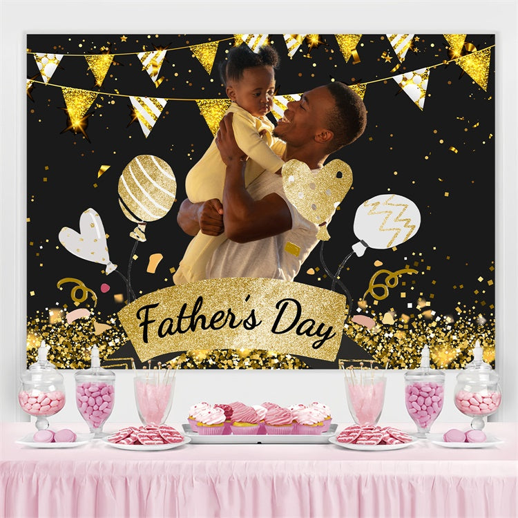 Backdrop Fathers Day Glitter Gold Party Personalized Backdrop BRP4-74
