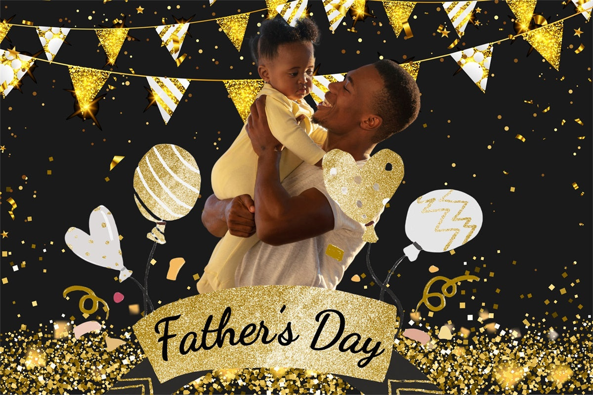 Backdrop Fathers Day Glitter Gold Party Personalized Backdrop BRP4-74