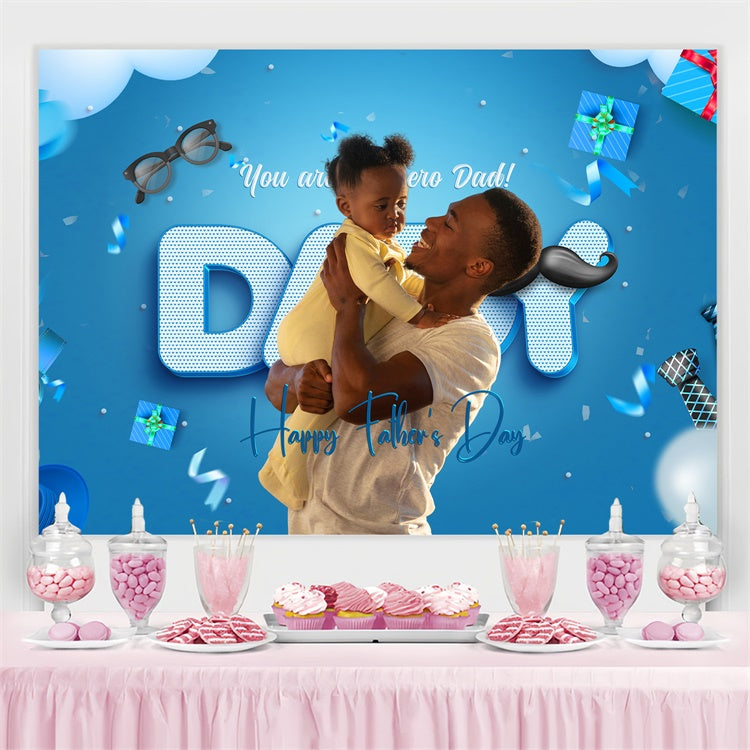 Backdrop Father's Day Blue Gifts Happy Personalized Backdrop BRP4-93