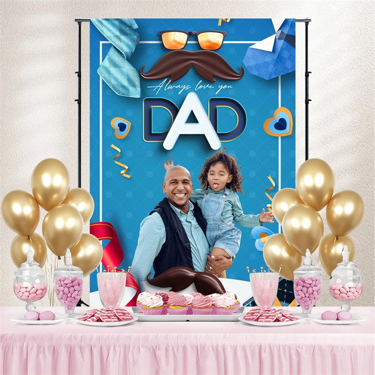 Backdrops For Father's Day Colorful Heart Elements Custom Backdrop BRP4-97