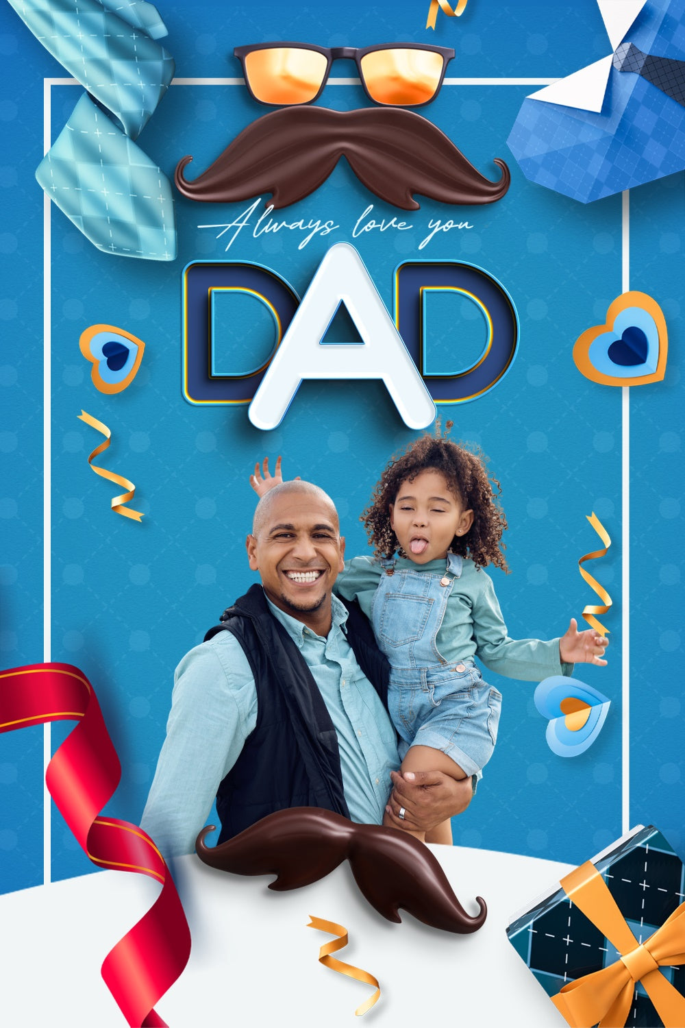 Backdrops For Father's Day Colorful Heart Elements Custom Backdrop BRP4-97