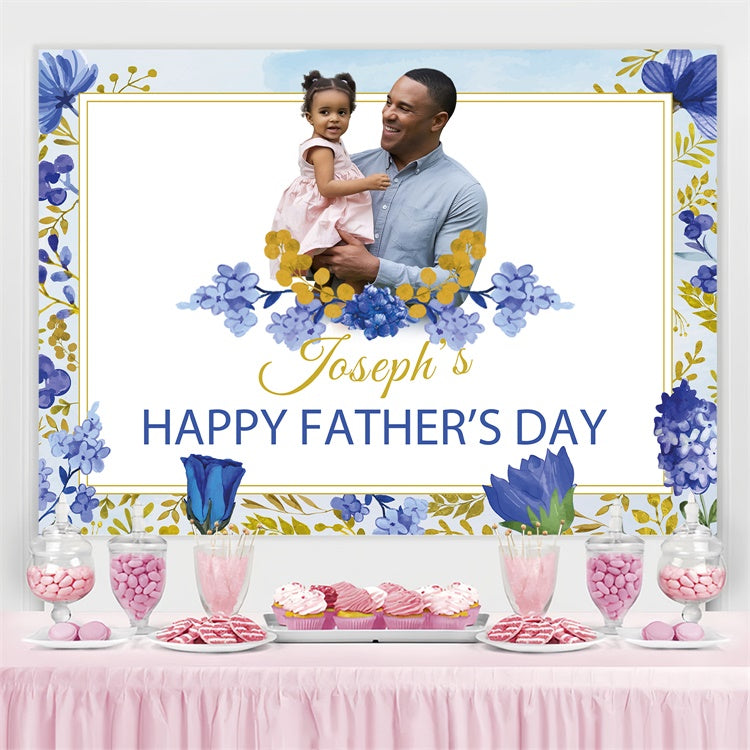 Fathers Day Backdrop Ideas Golden Frame Floral Customized Backdrop BRP4-98
