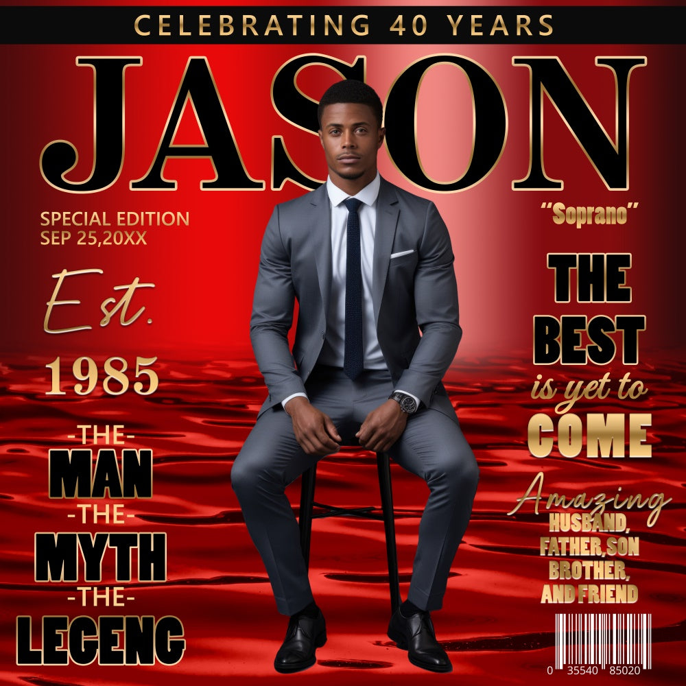 40th Birthday Backdrop Magazine Style Personalized Backdrop BRP5-103