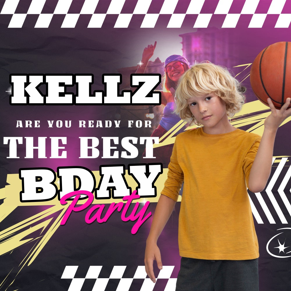 Personalized Backdrop For Birthday Urban Sports Basketball Backdrop BRP5-115