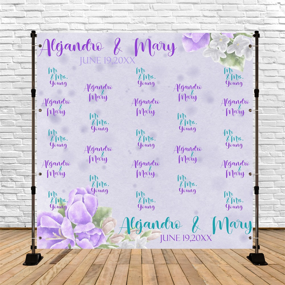 Wedding Backdrops Light Lilac Garden Repeat Customized Backdrop BRP5-160