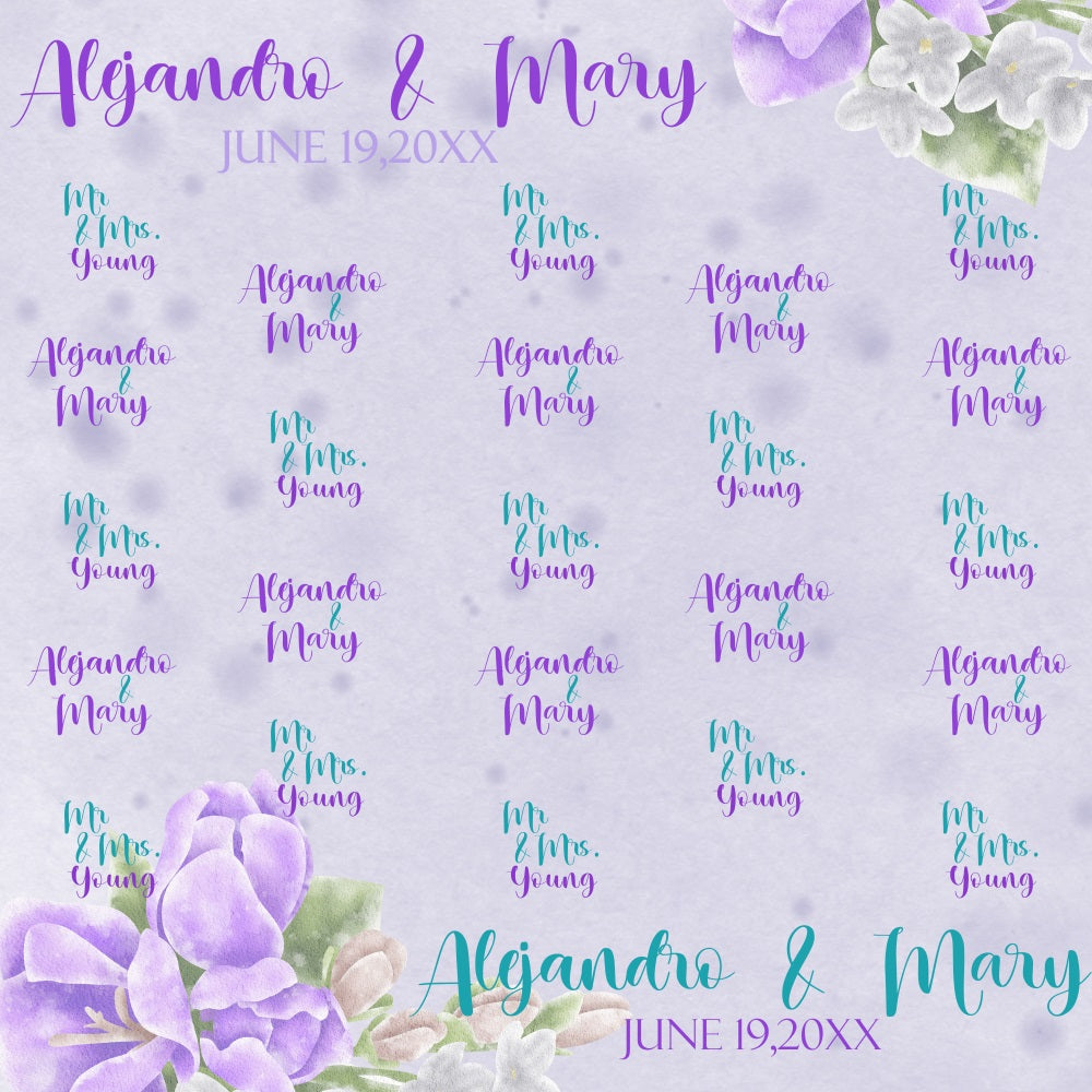 Wedding Backdrops Light Lilac Garden Repeat Customized Backdrop BRP5-160