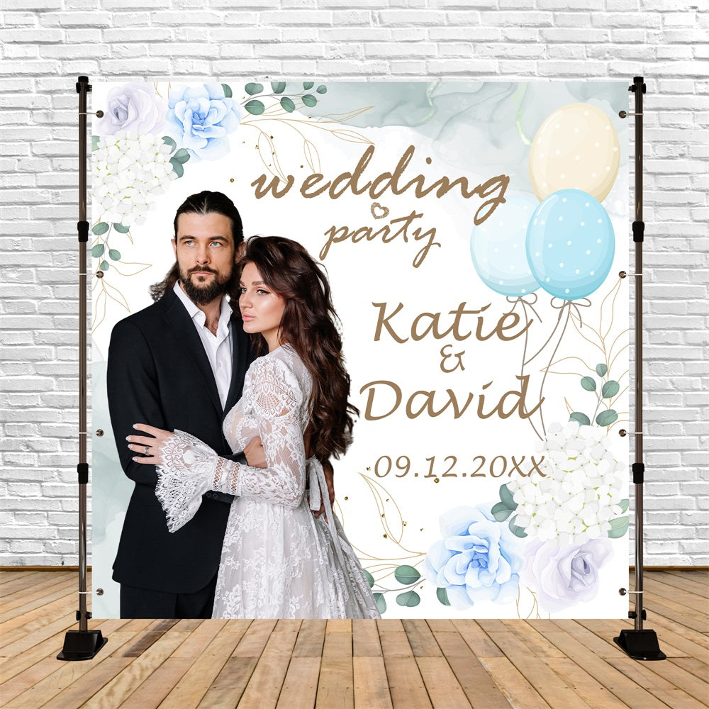 Wedding Backdrops Pastel Balloon Floral Custom Backdrop BRP5-163
