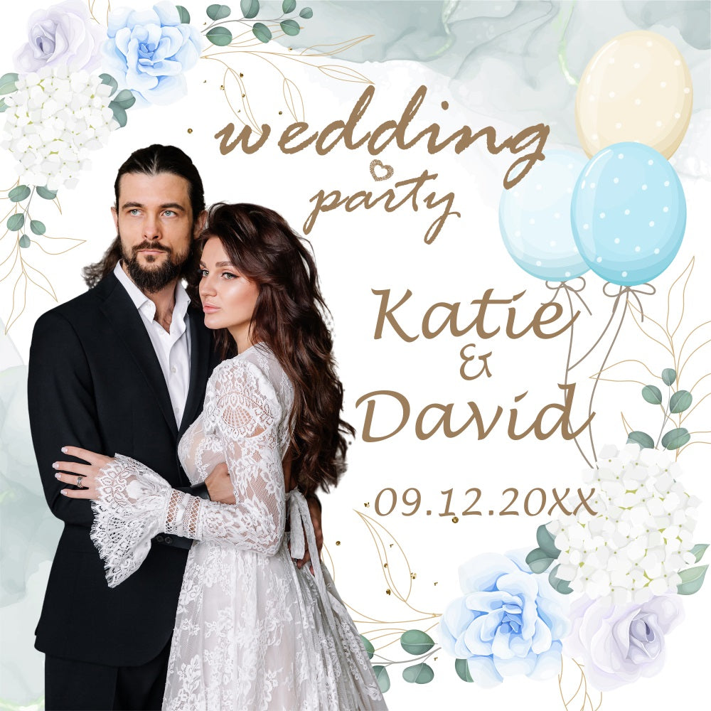 Wedding Backdrops Pastel Balloon Floral Custom Backdrop BRP5-163