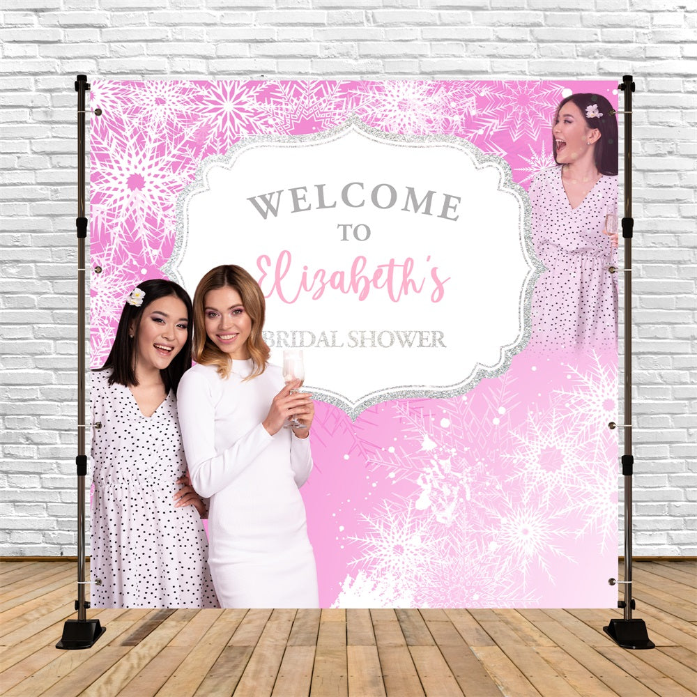 Bridal Shower Backdrops Snowflake Sparkle Customized Backdrop BRP5-165