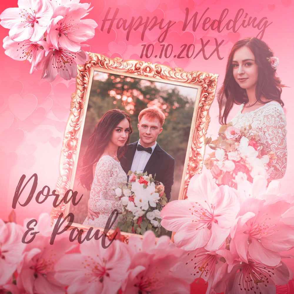 Backdrops For Weddings Pink Sakura Frame Custom Backdrop BRP5-167