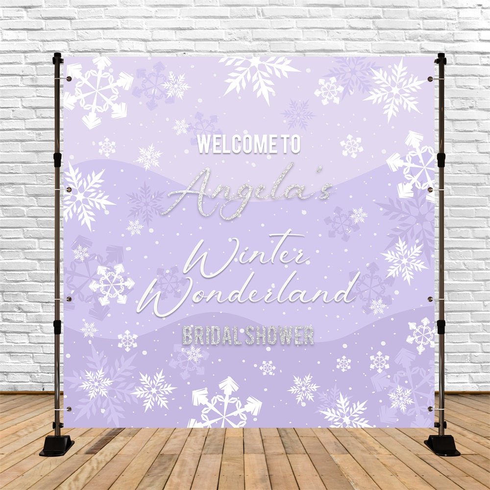 Bridal Shower Photo Backdrop Snowflake Kiss Customized Backdrop BRP5-169