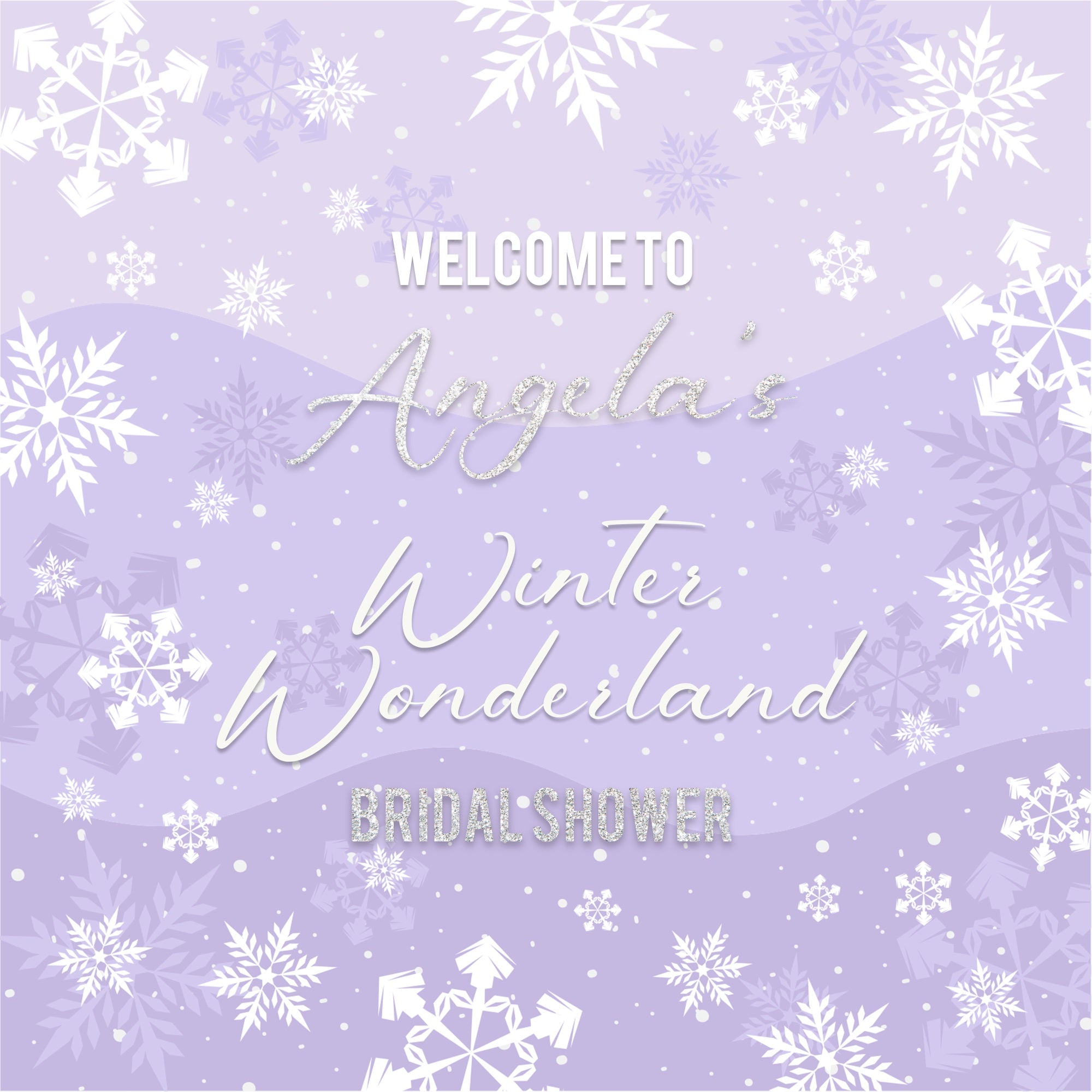 Bridal Shower Photo Backdrop Snowflake Kiss Customized Backdrop BRP5-169