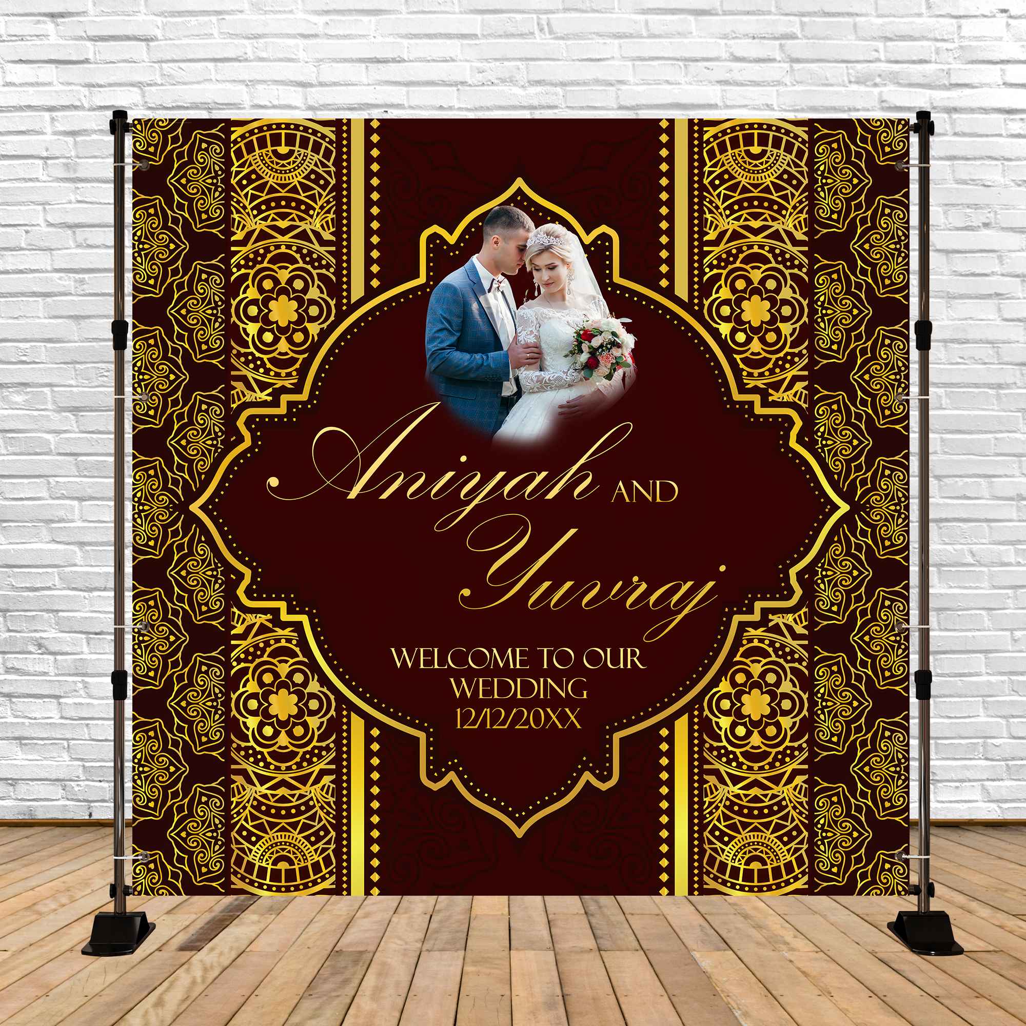 Wedding Photo Booth Backdrop Indian Palace Inspired Custom Backdrop BRP5-180